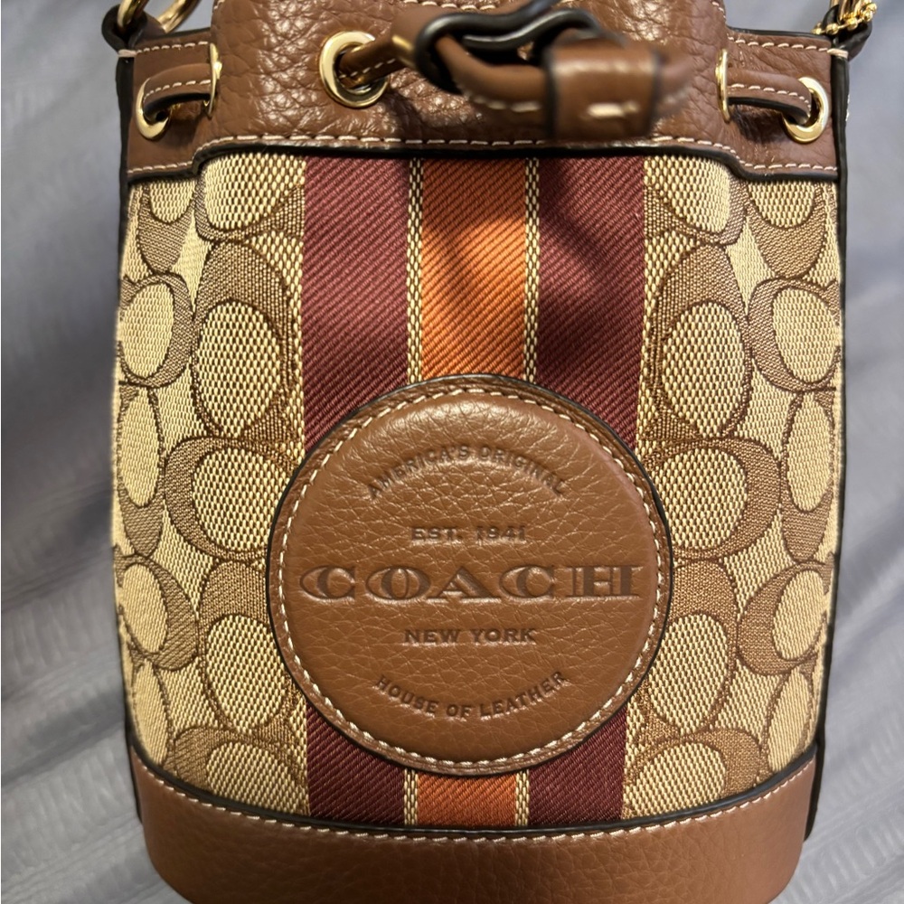 COACH Signature Jacquard Dempsey Crossbody Bag - Picture 3 of 8